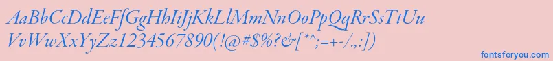 GaramondpremrproItdisp Font – Blue Fonts on Pink Background