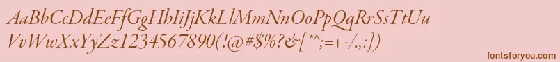Шрифт GaramondpremrproItdisp – коричневые шрифты на розовом фоне