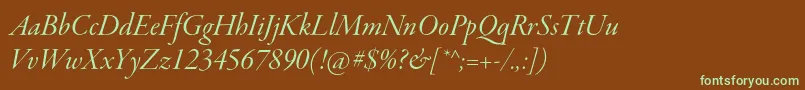GaramondpremrproItdisp Font – Green Fonts on Brown Background