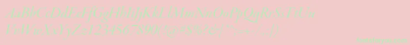 Czcionka GaramondpremrproItdisp – zielone czcionki na różowym tle
