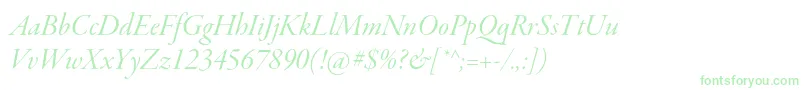 Шрифт GaramondpremrproItdisp – зелёные шрифты на белом фоне