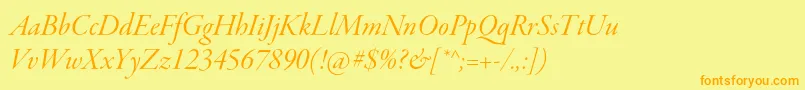 GaramondpremrproItdisp Font – Orange Fonts on Yellow Background