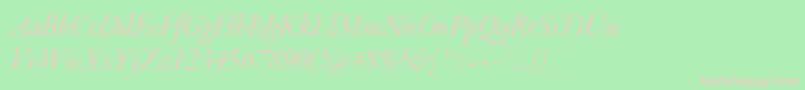 Шрифт GaramondpremrproItdisp – розовые шрифты на зелёном фоне