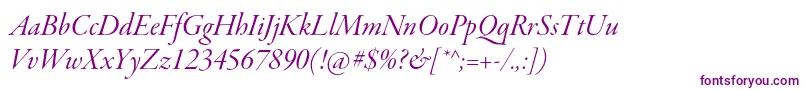 GaramondpremrproItdisp-fontti – violetit fontit valkoisella taustalla
