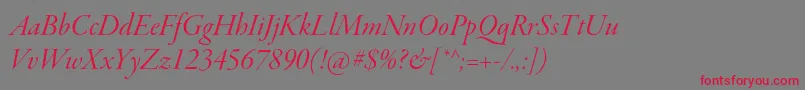 GaramondpremrproItdisp Font – Red Fonts on Gray Background