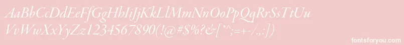Шрифт GaramondpremrproItdisp – белые шрифты на розовом фоне
