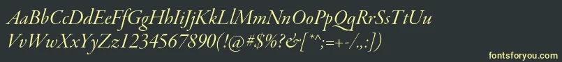 GaramondpremrproItdisp Font – Yellow Fonts on Black Background