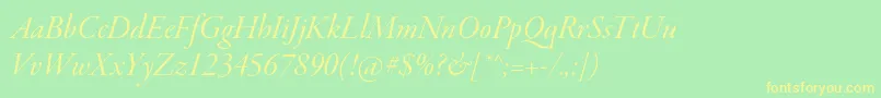 GaramondpremrproItdisp Font – Yellow Fonts on Green Background
