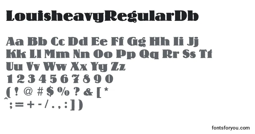A fonte LouisheavyRegularDb – alfabeto, números, caracteres especiais