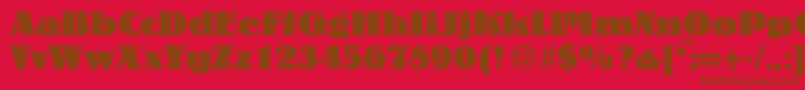 LouisheavyRegularDb-Schriftart – Braune Schriften auf rotem Hintergrund