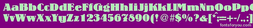 LouisheavyRegularDb Font – Green Fonts on Purple Background