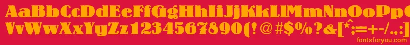 LouisheavyRegularDb-Schriftart – Orangefarbene Schriften auf rotem Hintergrund