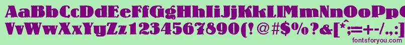 LouisheavyRegularDb Font – Purple Fonts on Green Background
