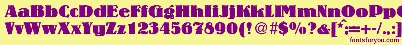 LouisheavyRegularDb Font – Purple Fonts on Yellow Background