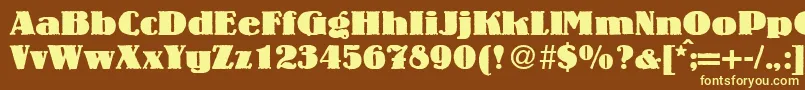 LouisheavyRegularDb Font – Yellow Fonts on Brown Background