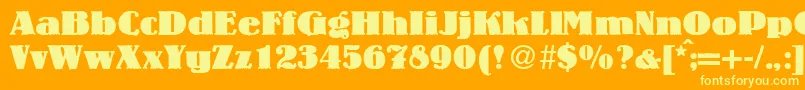 Weitere Informationen zur LouisheavyRegularDb-Schriftart LouisheavyRegularDb-Schriftart – Gelbe Schriften auf orangefarbenem Hintergrund