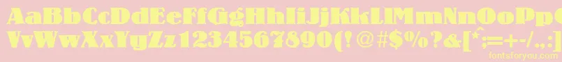 LouisheavyRegularDb-Schriftart – Gelbe Schriften auf rosa Hintergrund