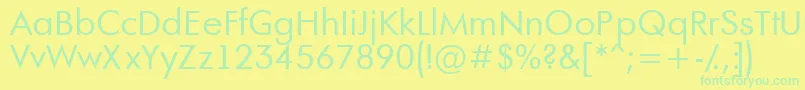 Police AFuturaorto – polices vertes sur fond jaune