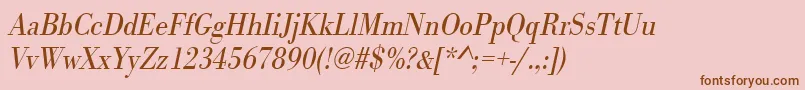 UrwbodonitligextnarOblique Font – Brown Fonts on Pink Background