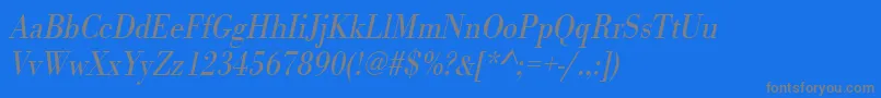 UrwbodonitligextnarOblique Font – Gray Fonts on Blue Background