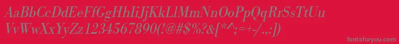 UrwbodonitligextnarOblique Font – Gray Fonts on Red Background