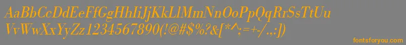 UrwbodonitligextnarOblique Font – Orange Fonts on Gray Background