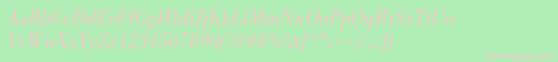 UrwbodonitligextnarOblique Font – Pink Fonts on Green Background