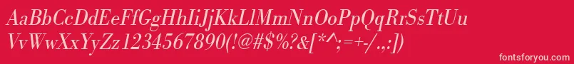 More about UrwbodonitligextnarOblique Font UrwbodonitligextnarOblique Font – Pink Fonts on Red Background