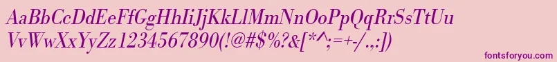 UrwbodonitligextnarOblique Font – Purple Fonts on Pink Background