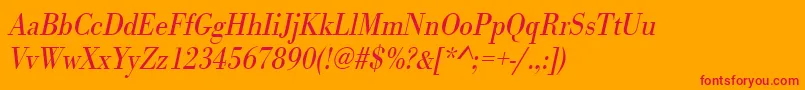UrwbodonitligextnarOblique Font – Red Fonts on Orange Background