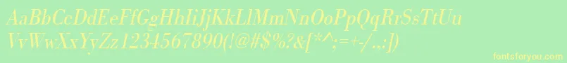 UrwbodonitligextnarOblique Font – Yellow Fonts on Green Background