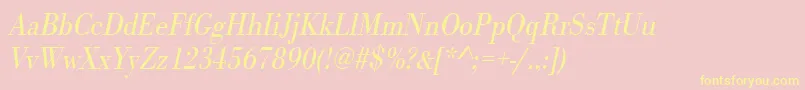 UrwbodonitligextnarOblique Font – Yellow Fonts on Pink Background