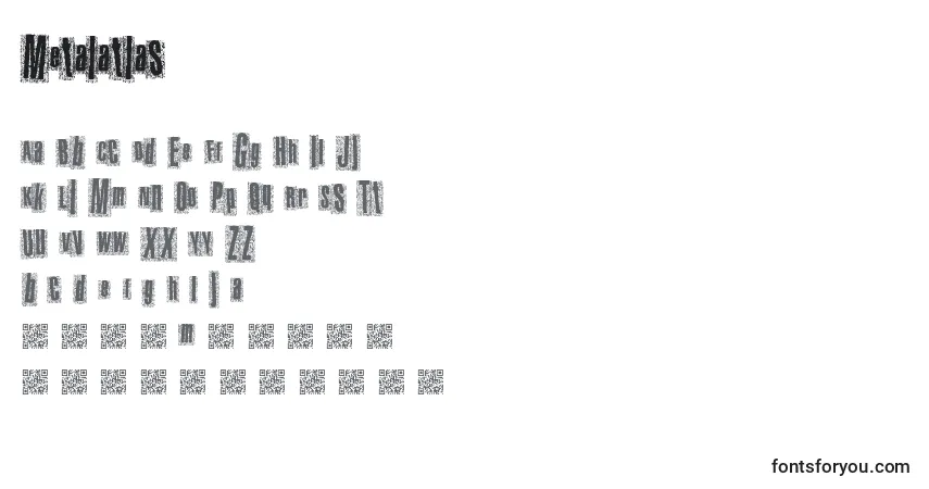 Metalatlasフォント–アルファベット、数字、特殊文字