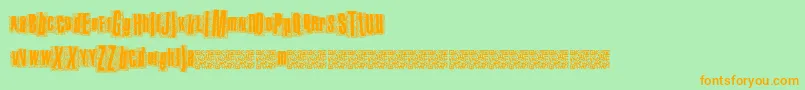 Metalatlas Font – Orange Fonts on Green Background