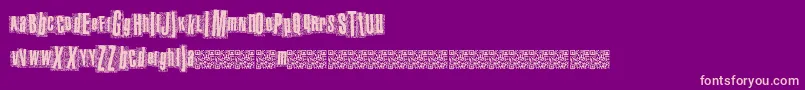 Metalatlas-Schriftart – Rosa Schriften auf violettem Hintergrund