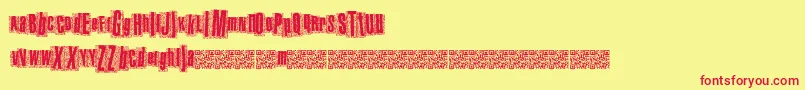 Шрифт Metalatlas – красные шрифты на жёлтом фоне