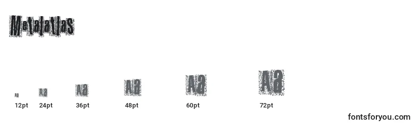 Tamanhos de fonte Metalatlas