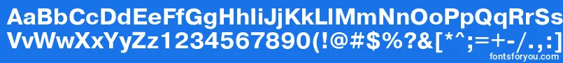 Czcionka PragmaticacBold – białe czcionki na niebieskim tle