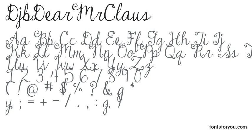 DjbDearMrClaus Font – alphabet, numbers, special characters