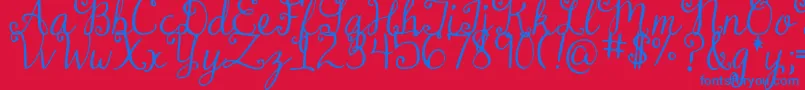 DjbDearMrClaus Font – Blue Fonts on Red Background