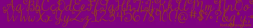 DjbDearMrClaus Font – Brown Fonts on Purple Background