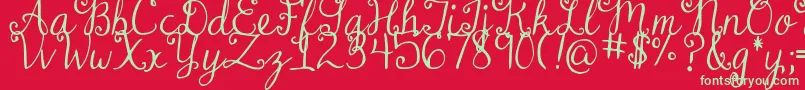 DjbDearMrClaus Font – Green Fonts on Red Background