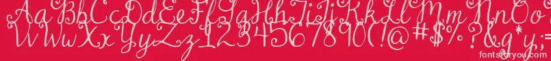 DjbDearMrClaus Font – Pink Fonts on Red Background