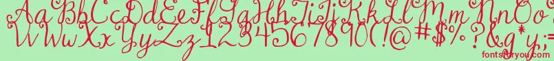 DjbDearMrClaus Font – Red Fonts on Green Background