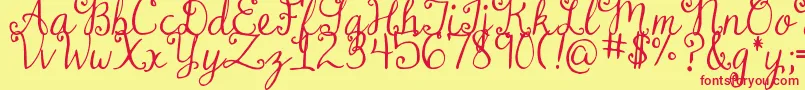 DjbDearMrClaus Font – Red Fonts on Yellow Background