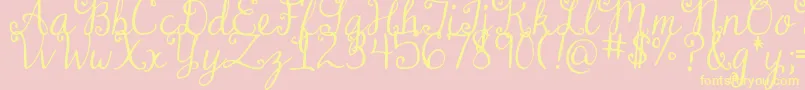 DjbDearMrClaus-Schriftart – Gelbe Schriften auf rosa Hintergrund