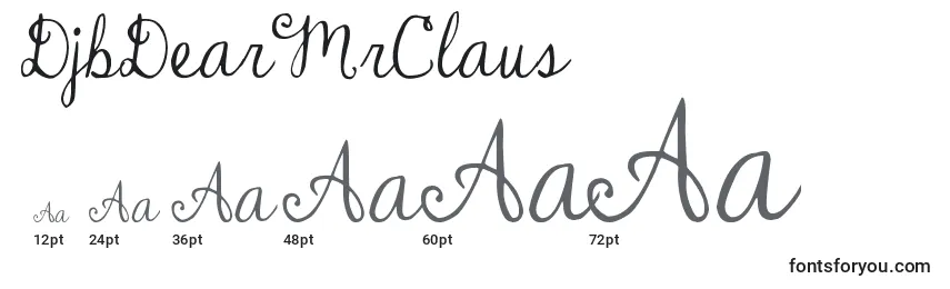 DjbDearMrClaus Font Sizes