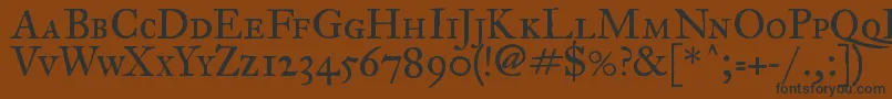 Czcionka ImFellGreatPrimerRomanSc – czarne czcionki na brązowym tle