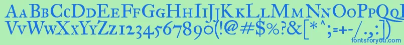 ImFellGreatPrimerRomanSc Font – Blue Fonts on Green Background