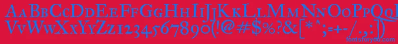 ImFellGreatPrimerRomanSc Font – Blue Fonts on Red Background